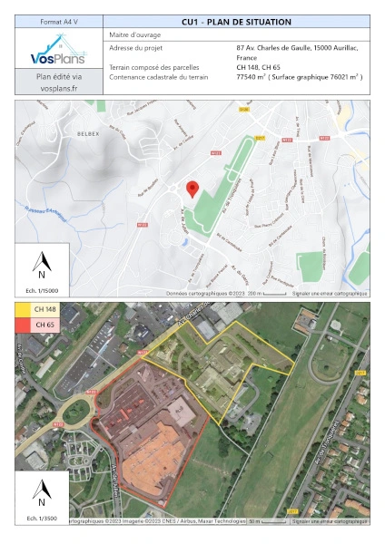 Plan de situation, permis de construire, déclaration préalable, VosPlans