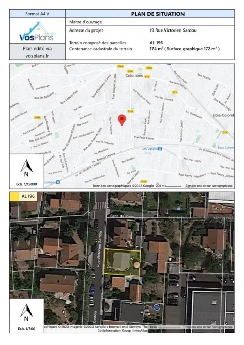 plan de situation du permis de construire PCMI1 PC1, VosPlans