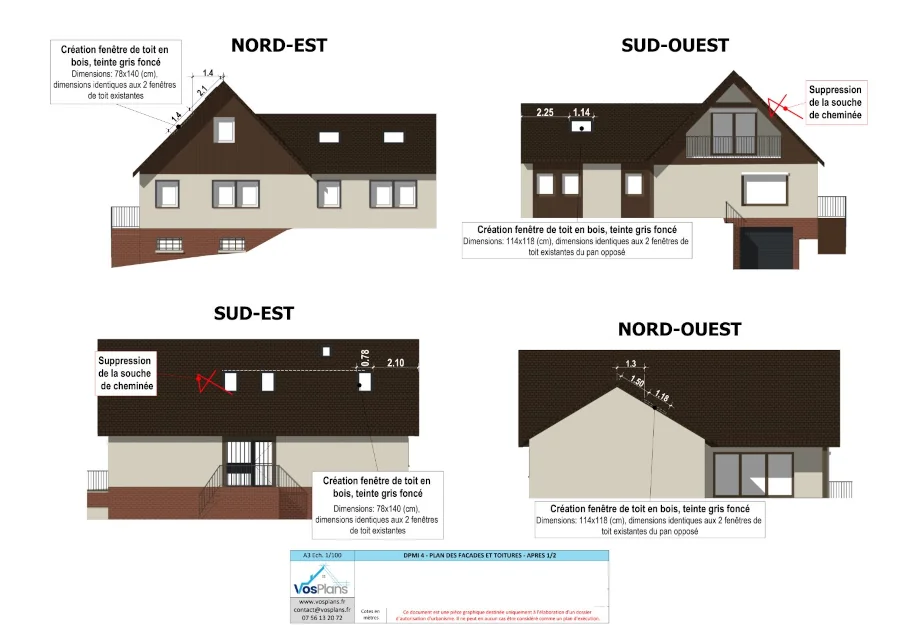 exemple de déclaration préalable pour un velux, VosPlans