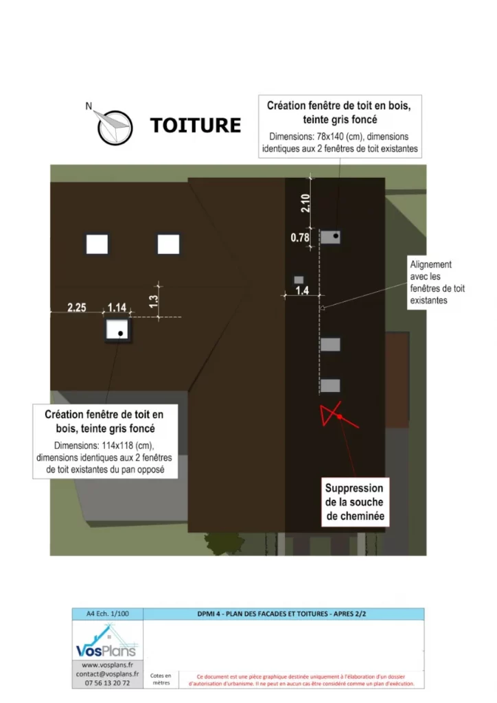 exemple de déclaration préalable pour un velux, VosPlans